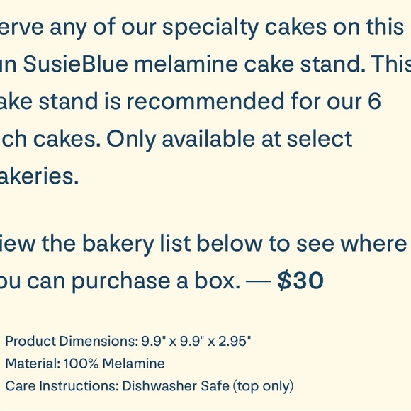 Susie Cakes Vintage Look SusieBlue Melamine Cake 🎂 Stand NEW NIB - Picture 5 of 5